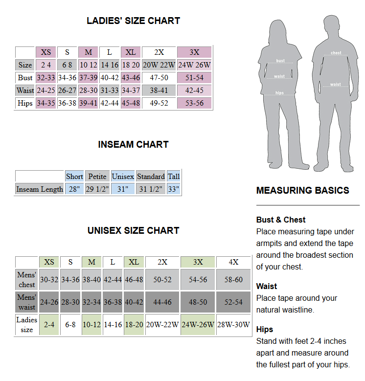 Sizing Charts & Apparel Care – Morningwitch